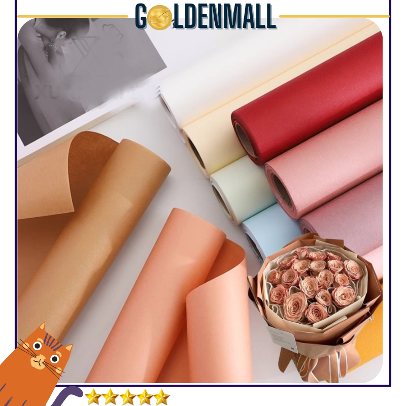 Kertas Buket Bunga Polos DOFF Kraft Paper Karton Tebal Flower Wrapping Paper Korean Wrapping 6309