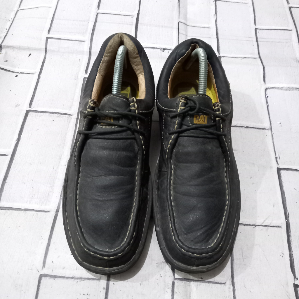 Sepatu Formal Caterpillar mens leather full black size 41