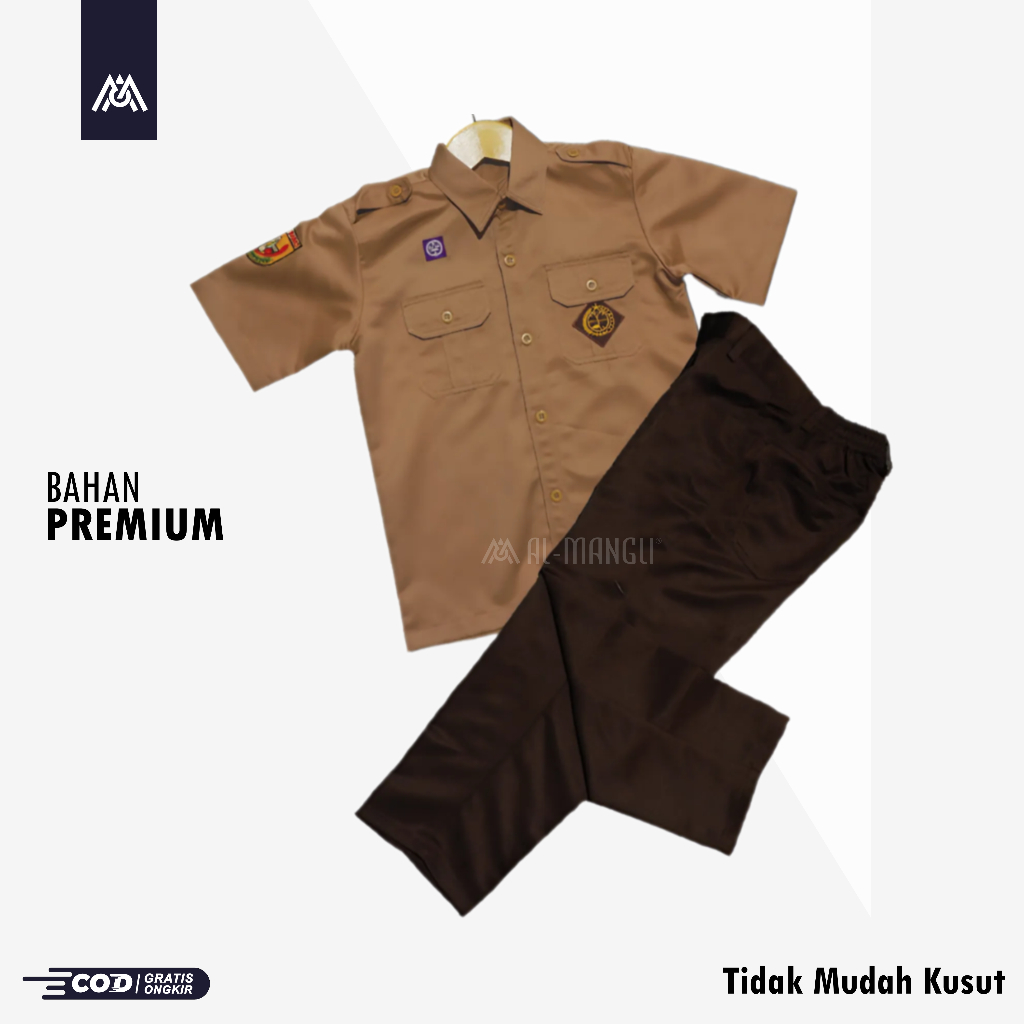 Seragam Pramuka SMP Laki Laki Premium Atribut Bordir