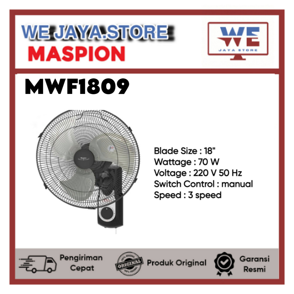 KIPAS ANGIN DINDING MASPION MWF1809 18 INCH KIPAS ANGIN BESI