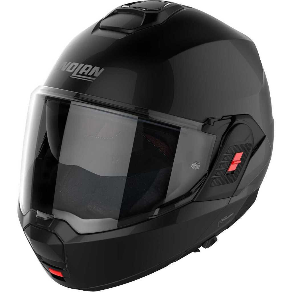 Helm Nolan N120-1 Classic Black Glossy 003 Flip Back