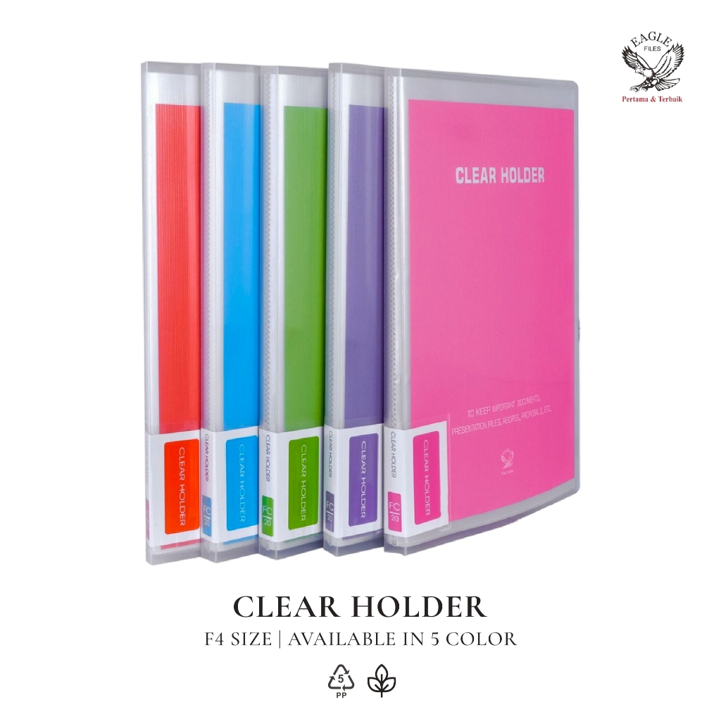 

Clear Holder Dokumen Keeper Display Book Document Keeper EAGLEFiles F4 ( FOLIO) 20 Pocket Transparan E327 Map File