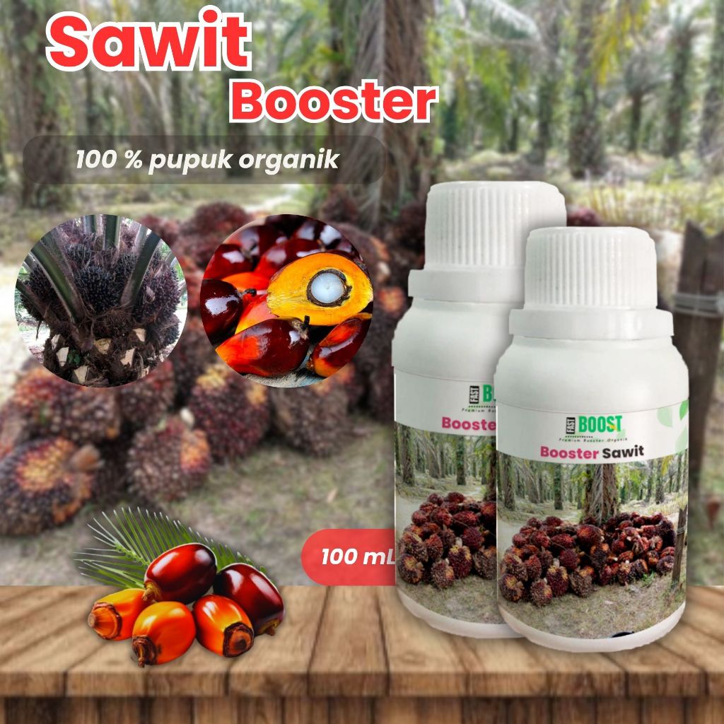 Pupuk Booster Sawit Cair 100ml dengan kandungan hormonik melebatkan buah serta meremajakan tanah