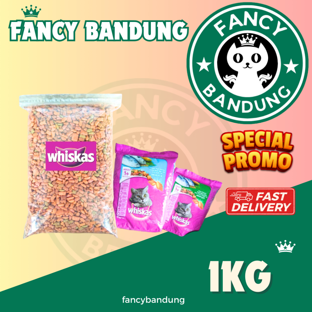 whiskas repack 1kg makanan kucing kering whiskas