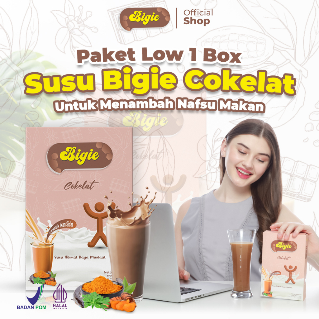 

BIGIE Susu Penggemuk Badan Penambah Berat Badan Penambah Nafsu Makan BPOM Coklat