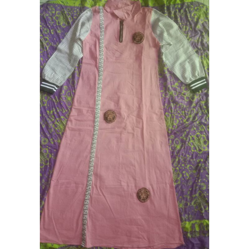 Gamis pink salem merah muda