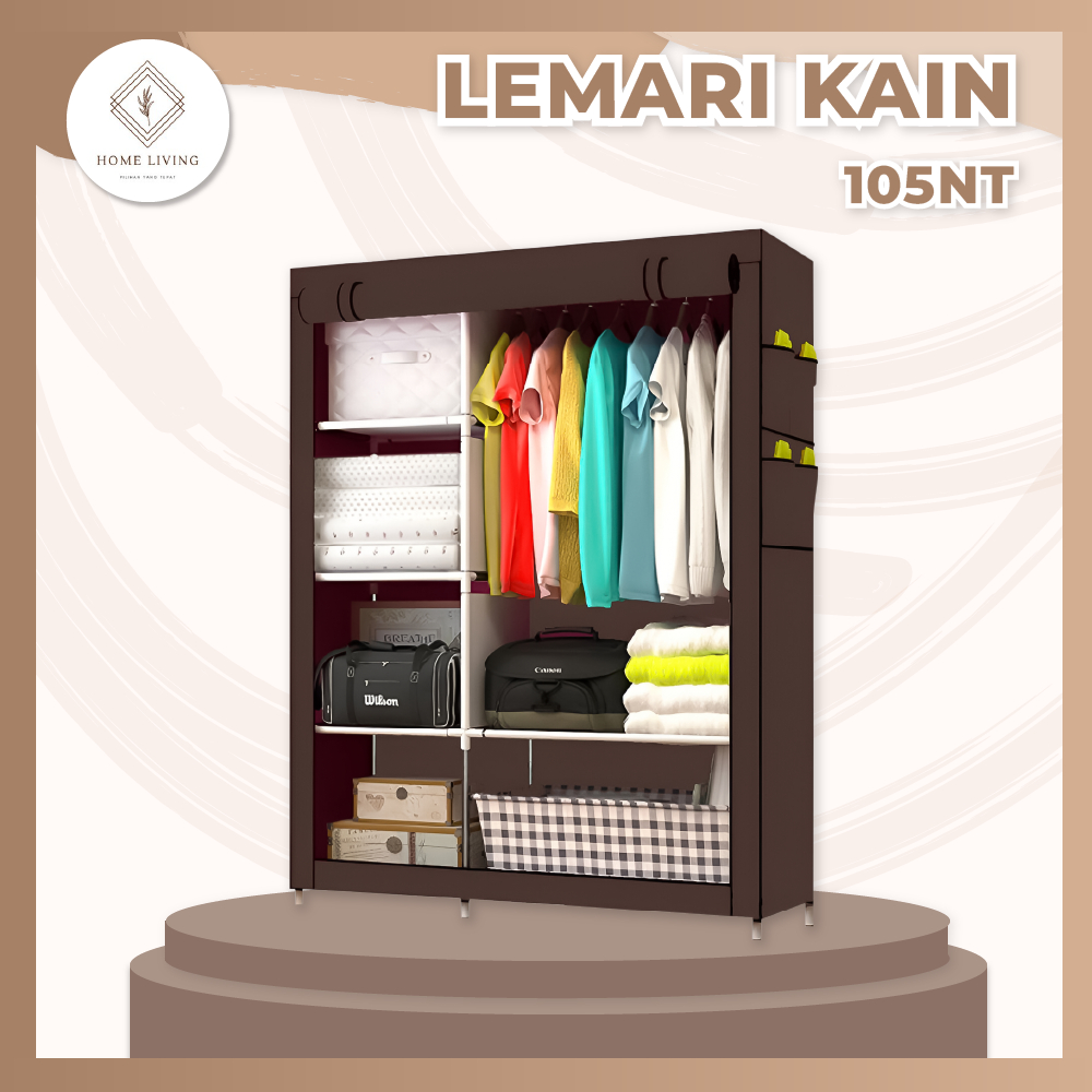 Lemari kain Lemari portable Lemari gantungan serbaguna Lemari polos HOMELIVING