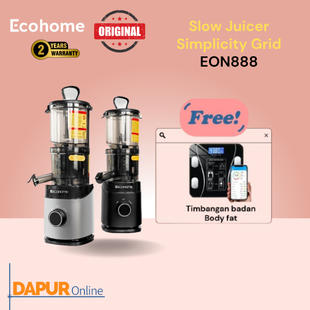 Ecohome Slow Juicer Simplicity Grid Cold Pressed Juicer ESJ999SG