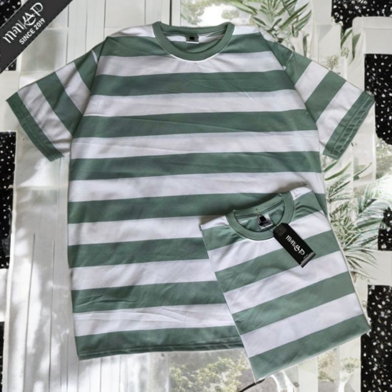 Kaos Stripe Pria Wanita/Kaos jumbo/ kaos Salur size L XL 2XL 3XL 4XL 5XL 6XL- Kaos Stripe Katun Leng