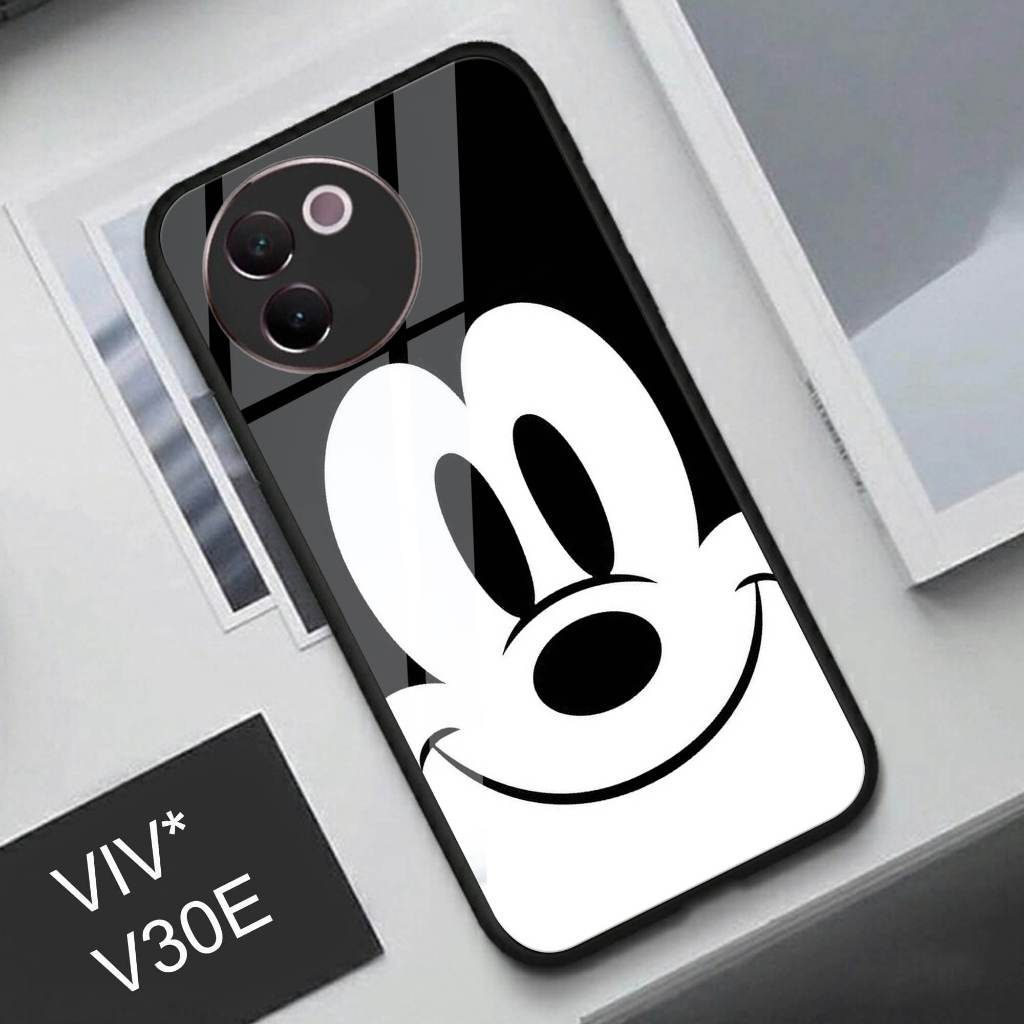 (Q03) Softcase Glass Kaca Vivo V30E - Case Hp Terbaru Anti Air TPU VIVO V30E