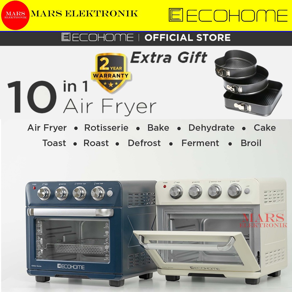 ECOHOME CUBIC AIR FRYER OVEN - LOW WATT - 25L - NOBLE SERIES EAF-888 / EAF 888 / OVEN ECOHOME - ECOH