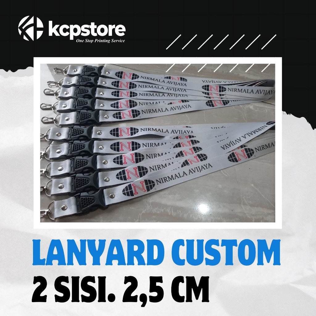 

Tali ID Card / lanyard custom lebar 2,5CM Full Colour 2 Sisi Berkualitas