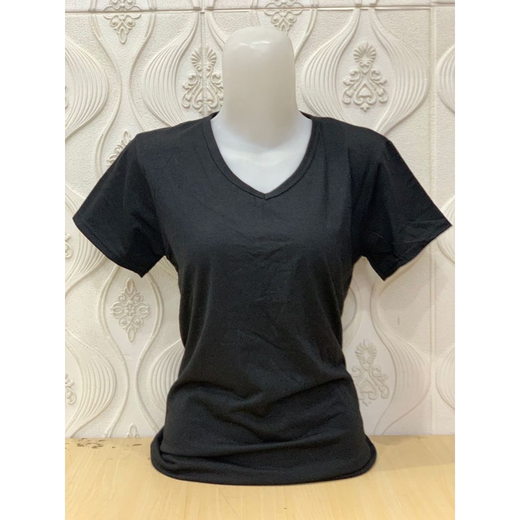 TERMURAH KAOS WANITA V NECK POLOS PENDEK L XL XXL KAOS POLOS PENDEK WANITA