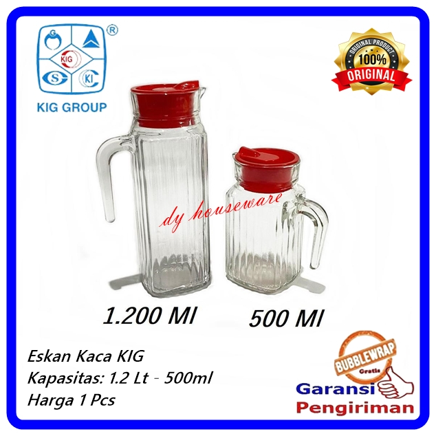 Eskan Kaca Teko Kaca Eskan Cuko Ceret Beling 1.2 Liter 500ml KIG ( Harga 1 Pcs )