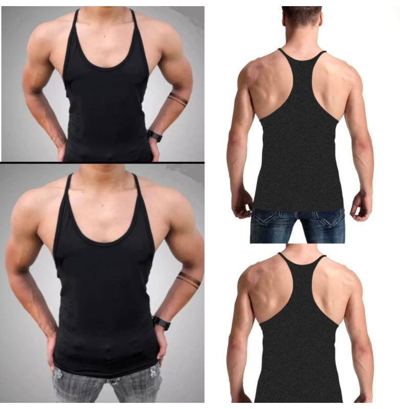 Singlet Kaos Dalam Pria Polos Fitnes Gym Olahraga Tali Kecil