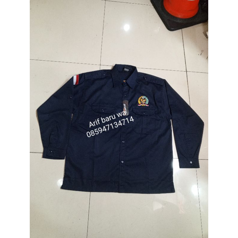 kemeja BPD pdh lengan panjang biru Dongker L