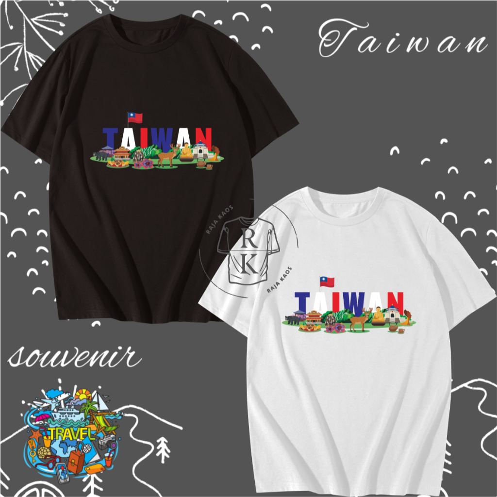 KAOS SOUVENIR NEGARA TAIWAN -  BAJU OLEH OLEH TAIWAN - BANYAK VARIAN DAN WARNA