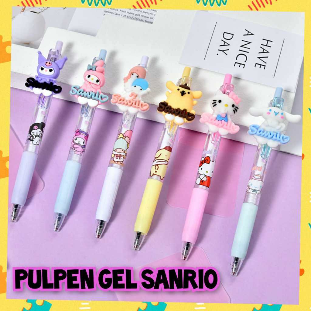 

GM - PULPEN GEL CETEK SANRIO | PULPEN TINTA HITAM SANRIO | KUROMI | HELLOKITTY | MELODY | POMPOPURIN | CINAMORROL | ALAT TULIS SEKOLAH | ALAT TULIS KANTOR | ATK | STATIONERY LUCU | PERLENGKAPAN SEKOLAH ANAK