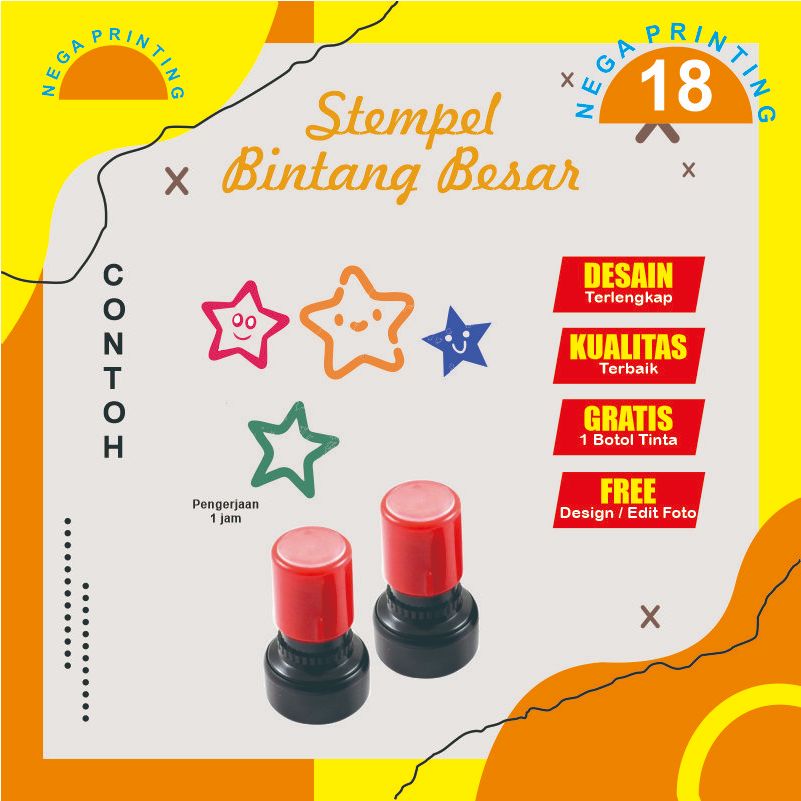 

Stempel bintang Nilai guru / Stempel Penilaian Murid TK SD