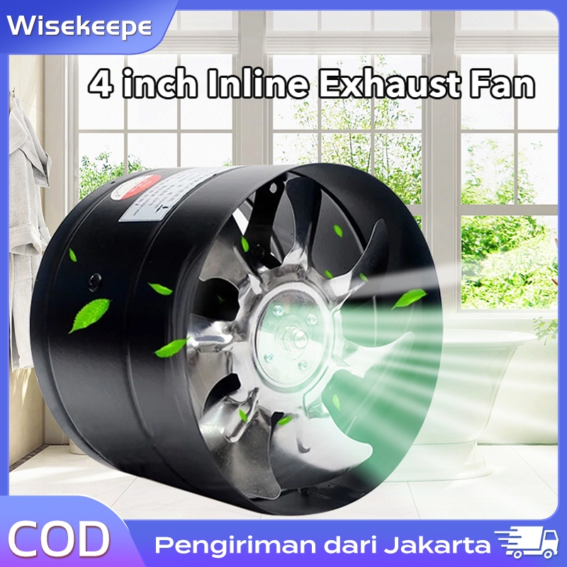4 Inch Inline Duct Fan Metal Blade Booster Fan Air Duct Fan 220V Dinding Exhaust Fan Duct Inline Pip