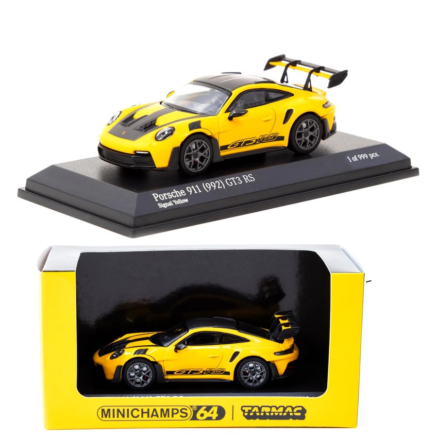 T64MC-005-YL Minichamps X Tarmac Works Porsche 911 992 GT3 RS Yellow