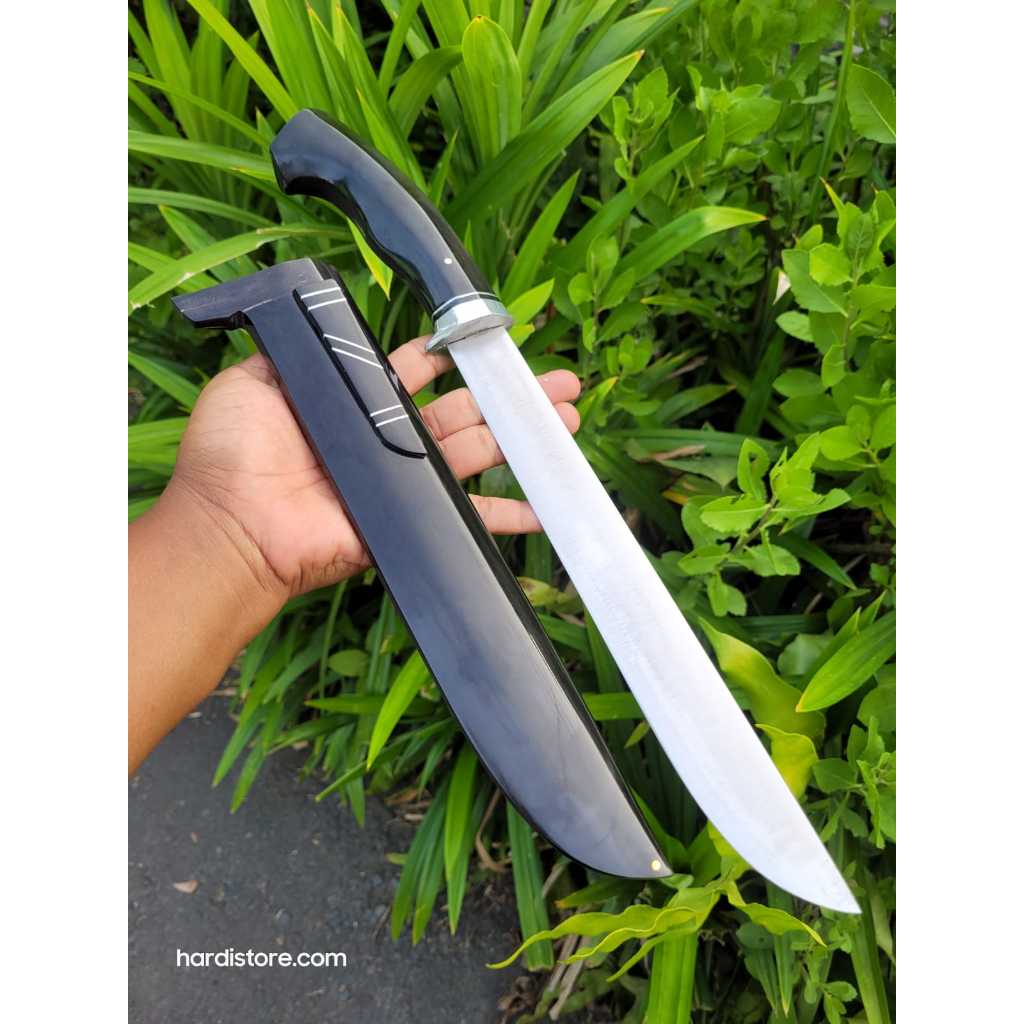 GOLSEM 27 cm Pisau Sembelih Baja ELMAX, Handle dan Serangka Full Tanduk