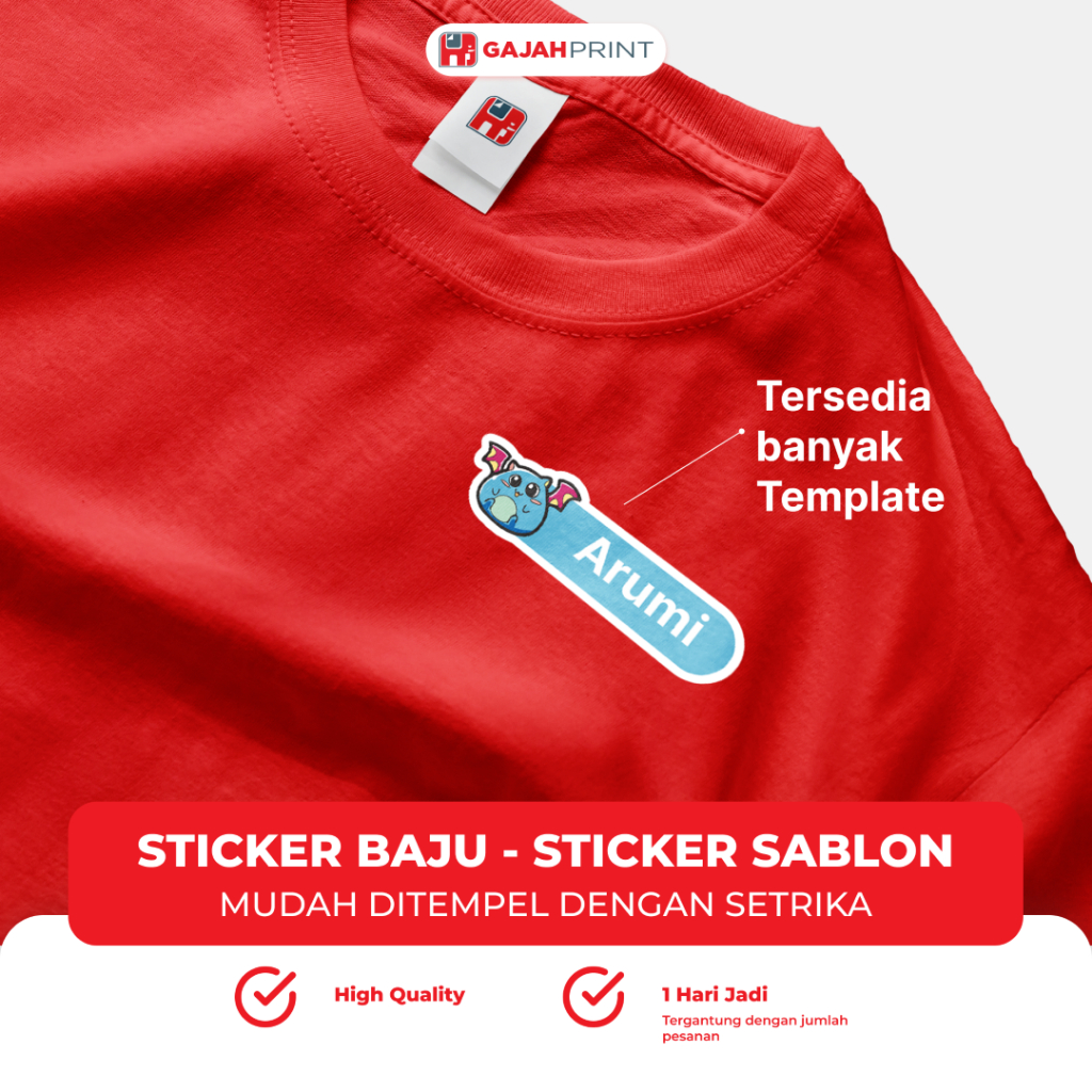 

Stiker Baju Nama Anak / Nametag Sticker Baju Anak
