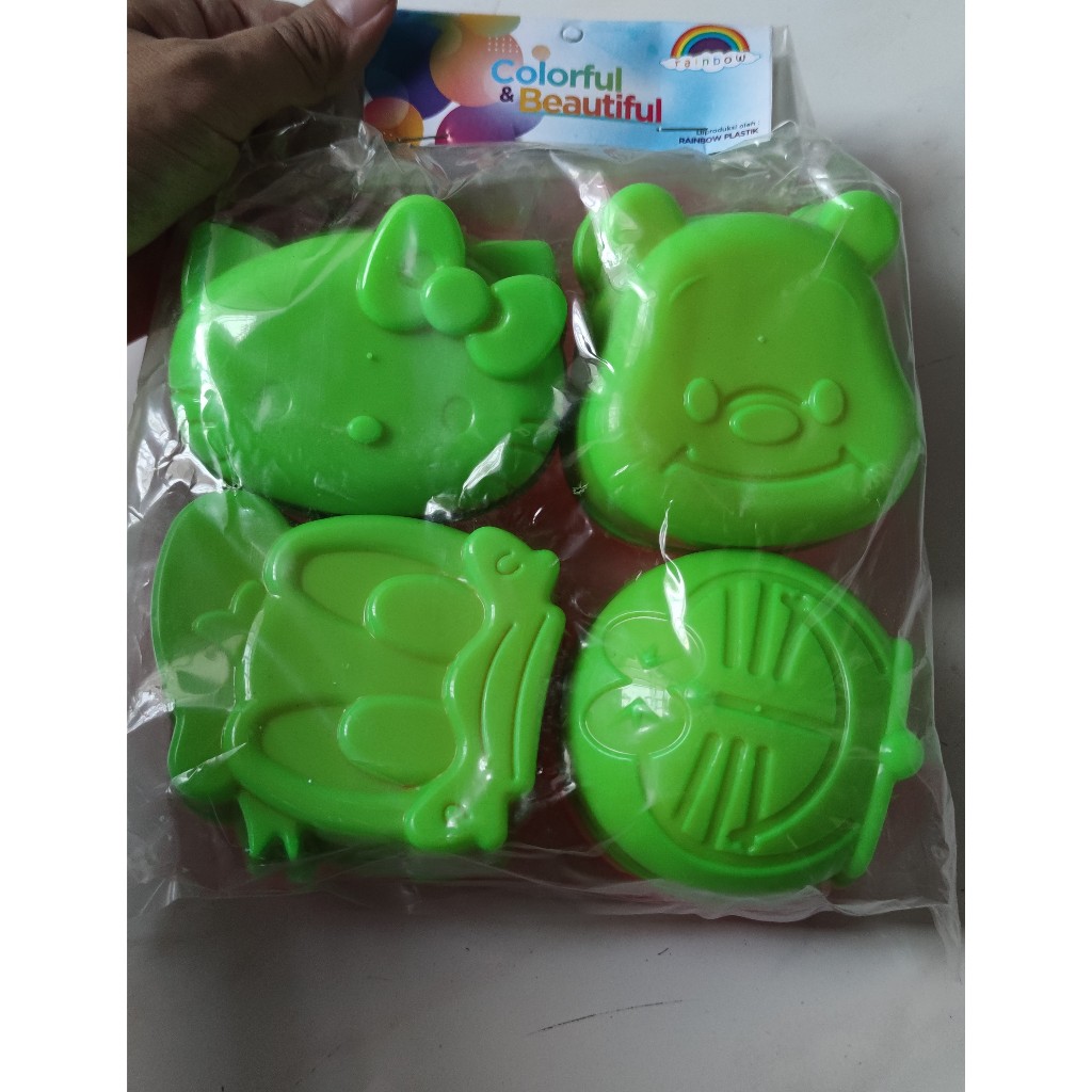 12 buah Cetakan bento jelly karakter /Cetakan agar set/ Cetakan coklat puding/Cetakan kue bolu kukus