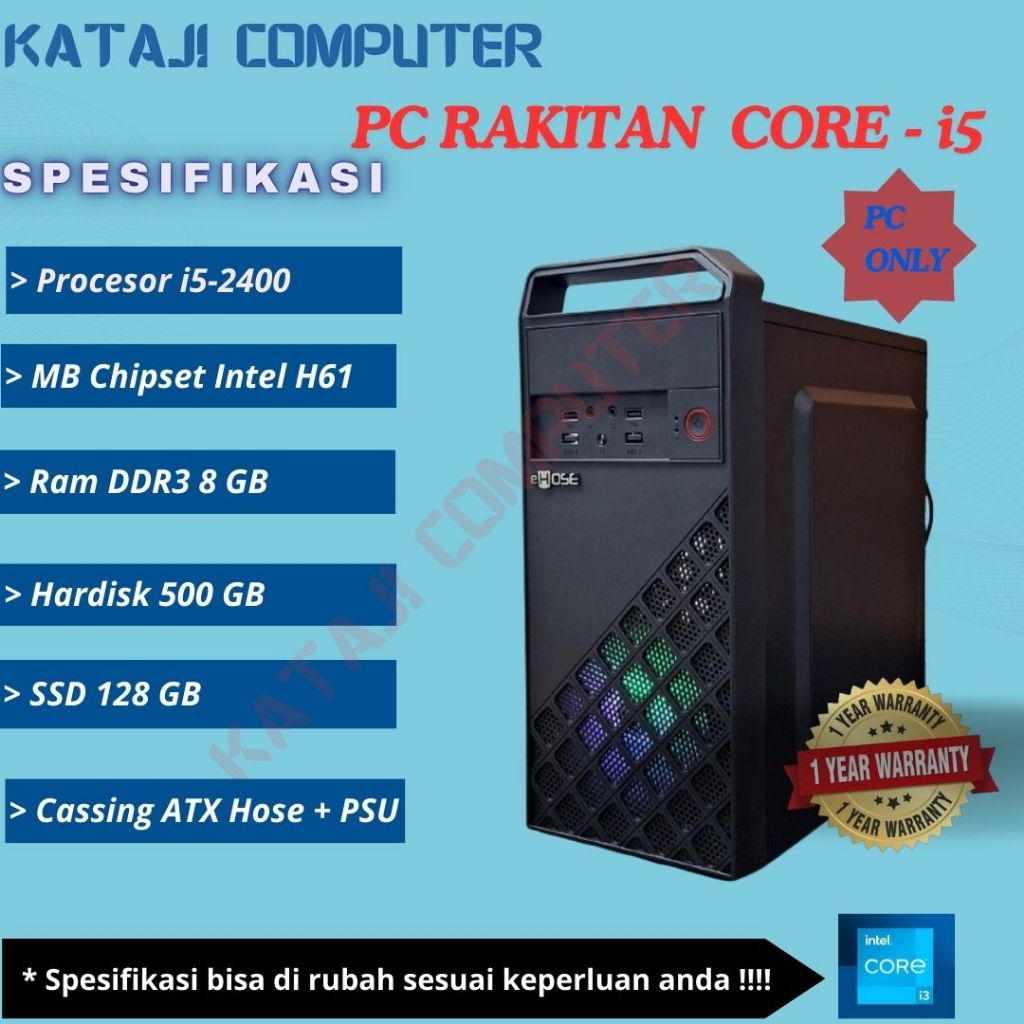 PC RAKITAN CORE i5 / HDD 500GB /RAM 8 GB