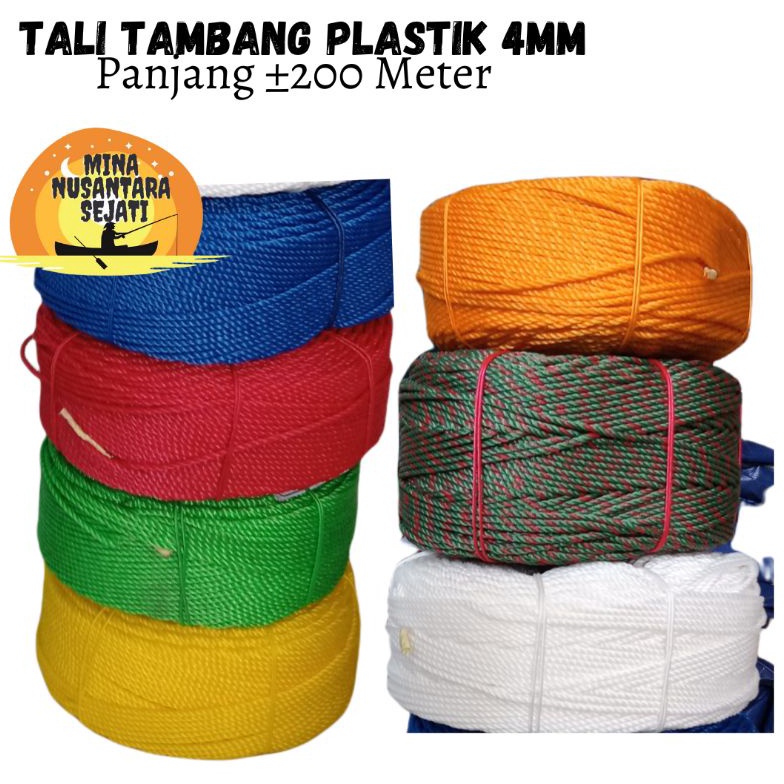 

Tali Tambang Plastik Warna 4mm per Rol panjang 2M KODE C4O3