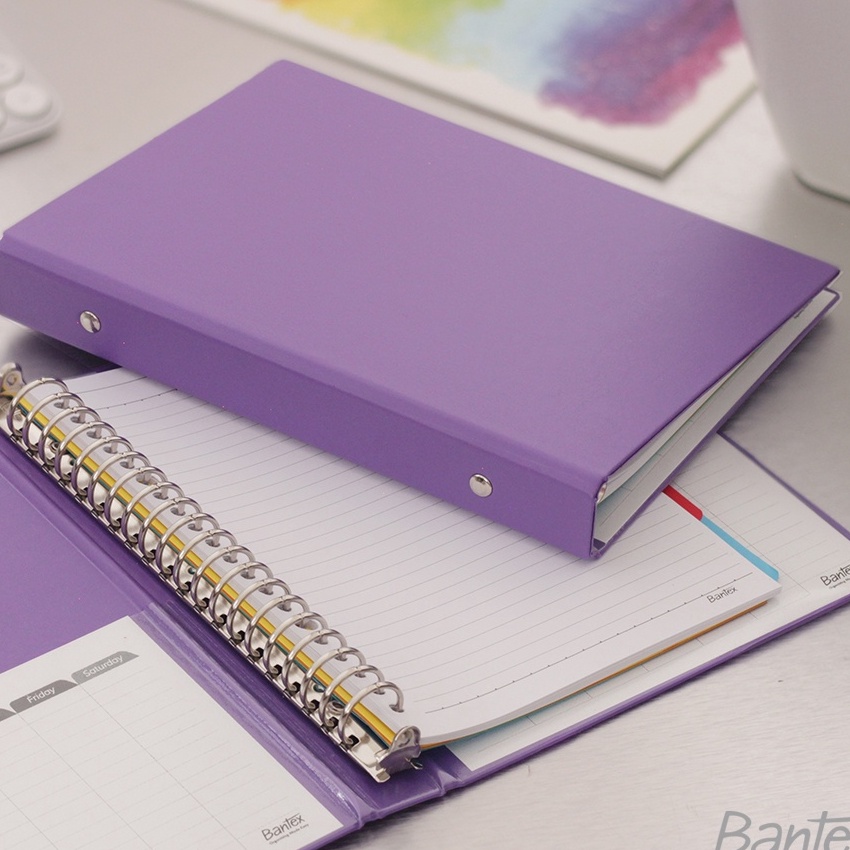 

FG2 Bantex Binder Note A5 2 Ring Besi Loose Leaf Multiring Binder Lilac 1324 21