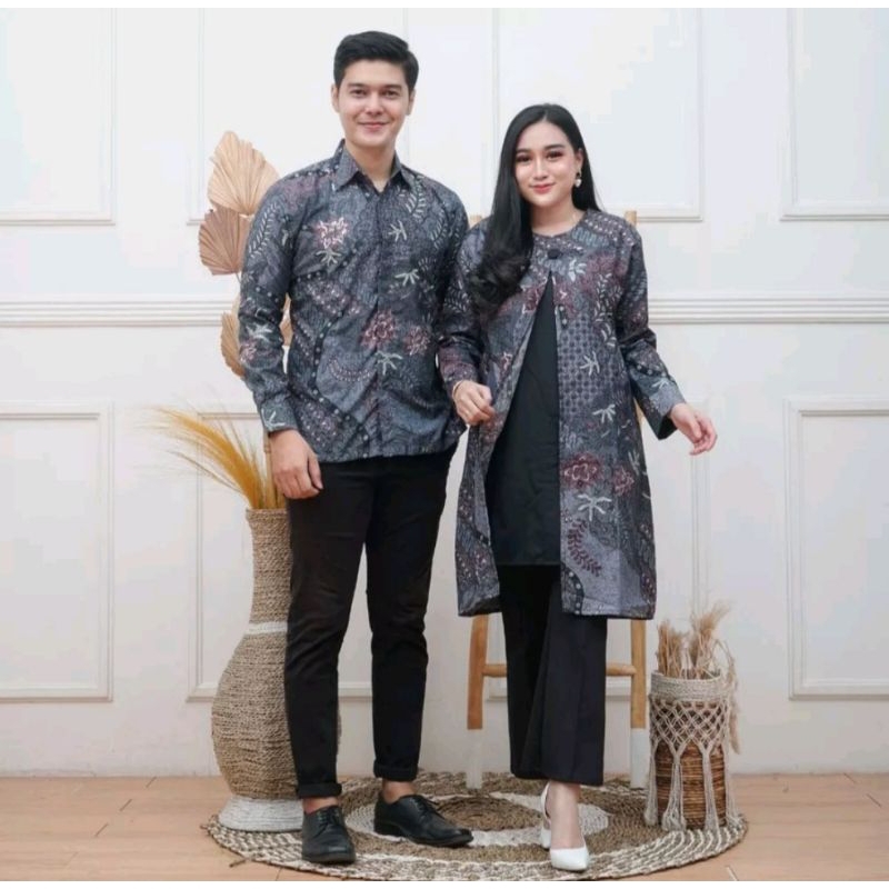 Batik Tunik Couple Modern Set Pakaian Couple Kemeja Batik Pria Baju Batik Couple Batik PasanganTunik