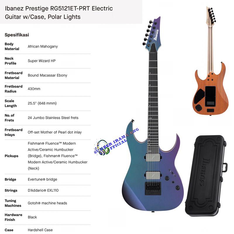 IBANEZ RG5121 ET-PRT ELECTRIC GUITAR w/ CASE