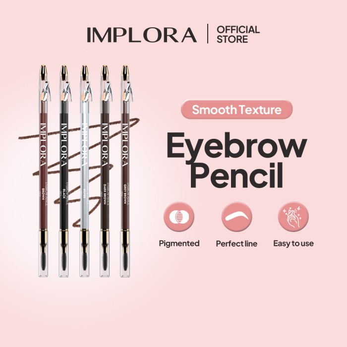 IMPLORA Eye Brow Pencil 2 IN 1 / Pensil Alis IMPLORA 2 IN 1 (Pensil + Serutan + Sikat)