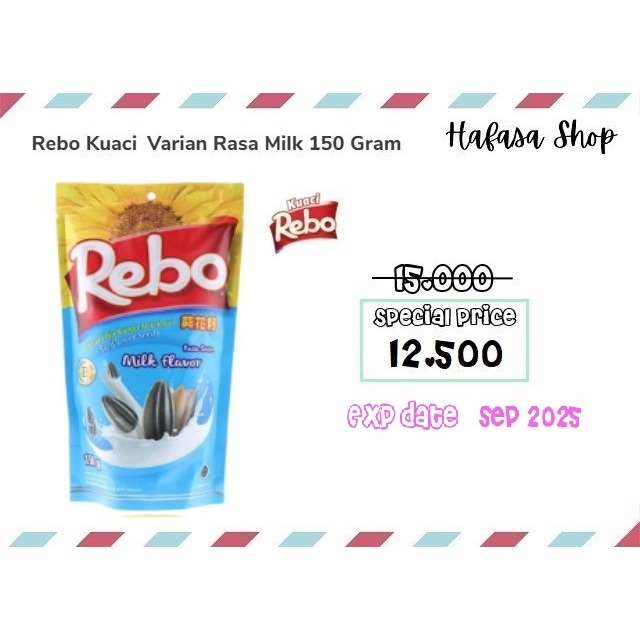 

Kuaci Rebo Rasa Milk 150 / 140 gram