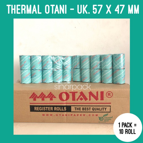 

Terjangkau HARGA PER PACK Kertas Struk Kasir Thermal OTANI 57x47 Black Kertas Roll Struk Struk EDC