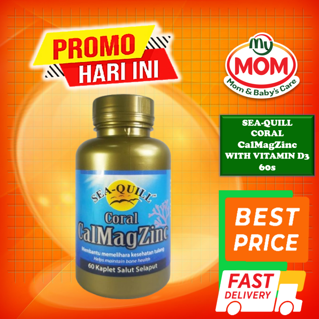 Sea-Quill Coral Calmagzinc With Vit D3 60S - Seaquill Cal Mag Zinc - Vitamin Tulang - MyMom
