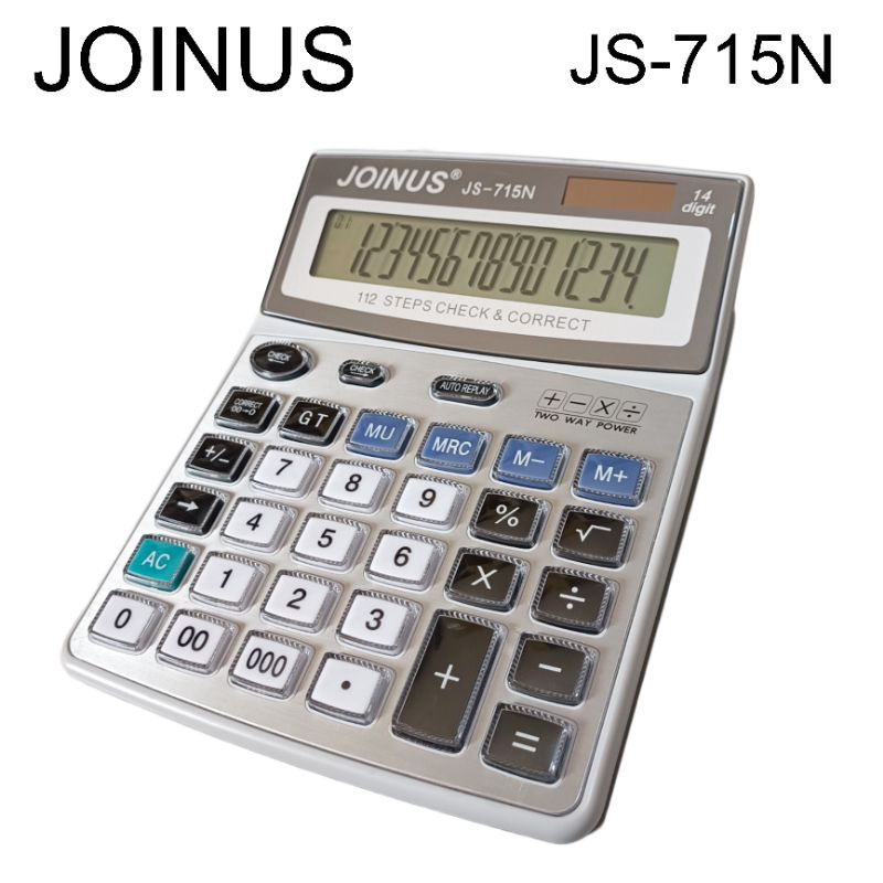 

TERBATAS Kalkulator JOINUS 715N 14 Digit Besar Tombol Crystal CHECK CORRECT DUAL POWER