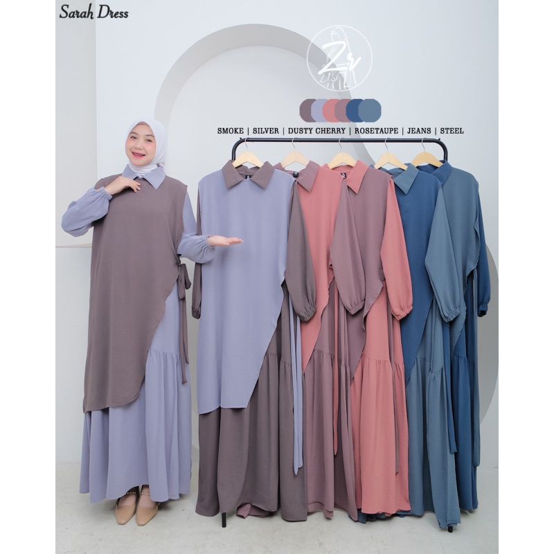 SARAH DRESS ORY ZR FASHION/GAMIS SET ROMPI TERPISAH BY ZR/GAMIS SET OUTER/GAMIS WANITA MUSLIM