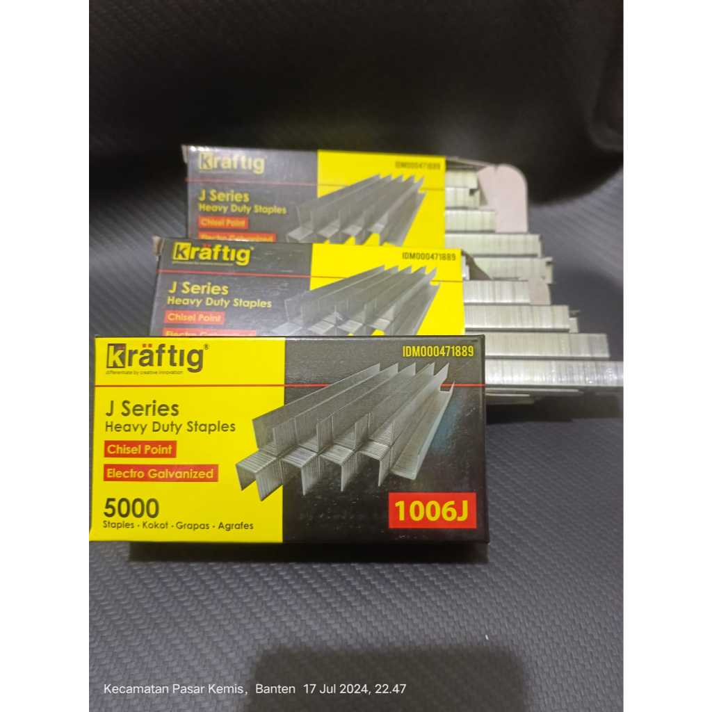 Isi Staples tembak kompresor merk Kraftig uk.1006J/ 10j Original utk staples angin/kompresor
