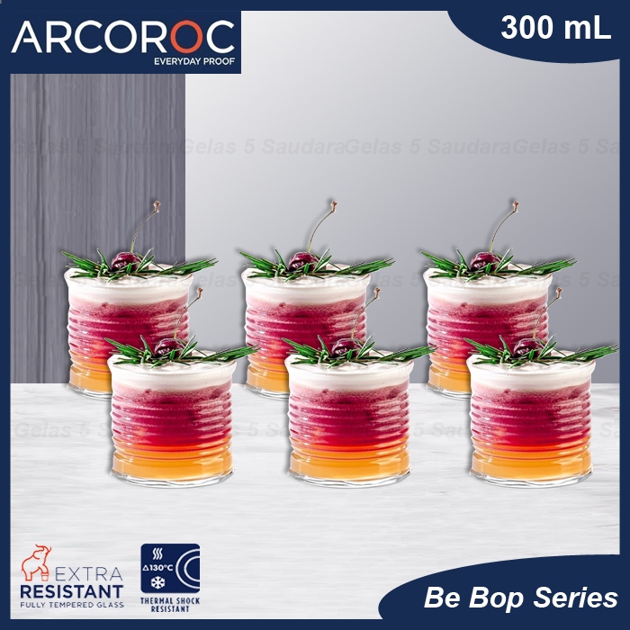 1 SET 6 PCS ARCOROC Gelas Mojito/Tin Can Shape Glass/ARCOROC Gelas Cocktail/ARCOROC Gelas Kaca Whisk