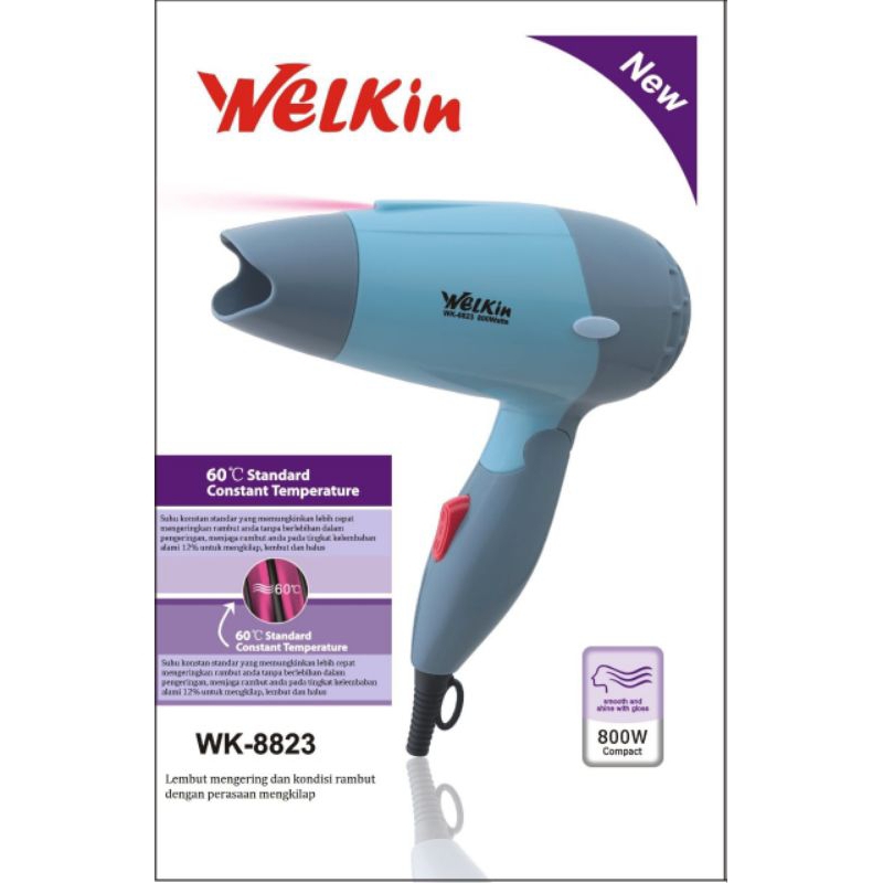 Hair Dryer Pengering Rambut WELKIN 8823 hairdryer travelling