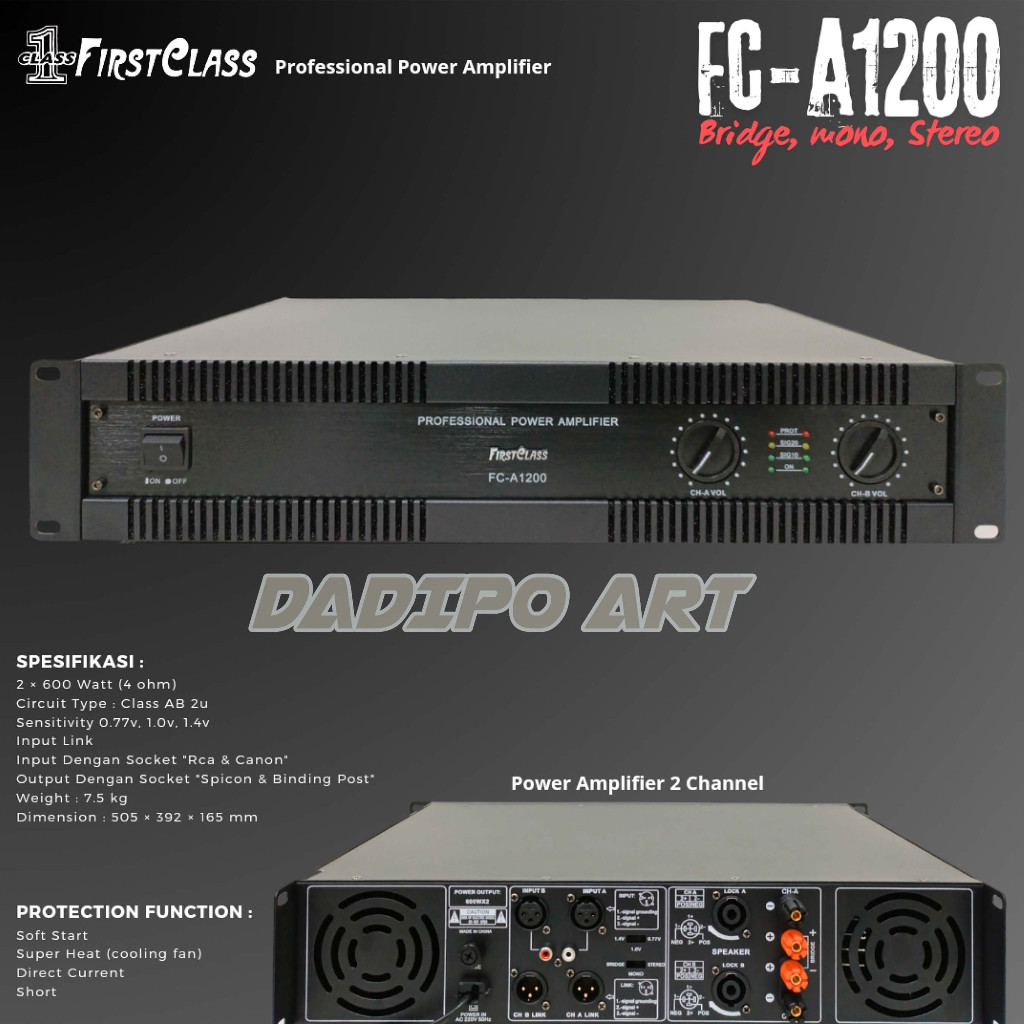 Firstclass Power Amplifier FC A1200 FC-A1200 FCA1200 fc a1200 2 Channel Original