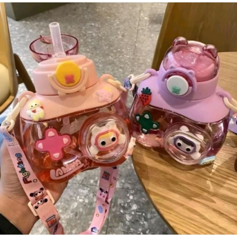 Botol Minum Anak Kapasitas 750Ml BPA Free / Botol Minum Anak Sekolah Botol Viral Free Tali Panjang