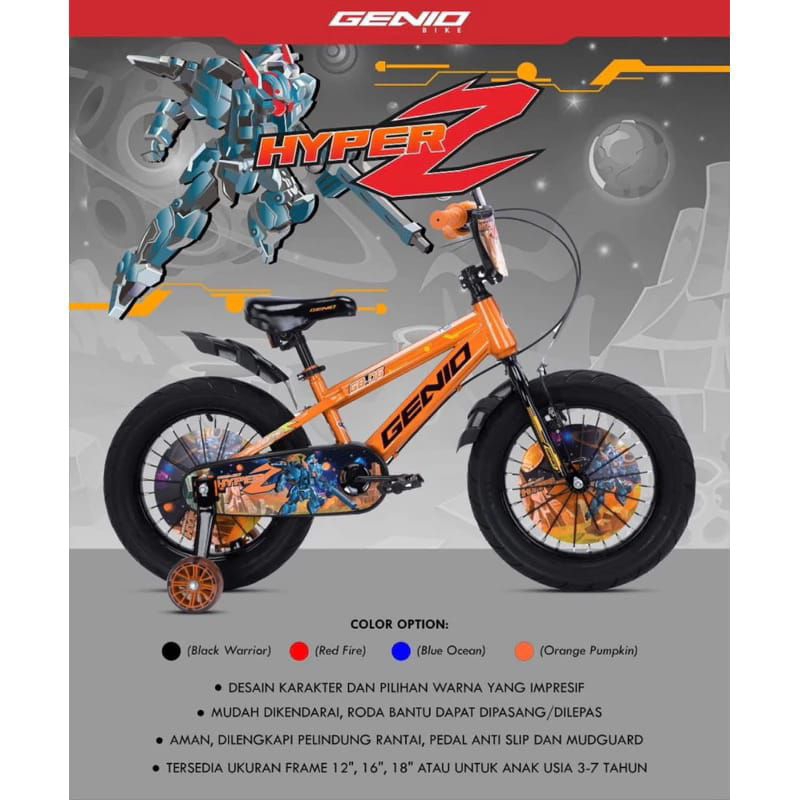 Sepeda Anak BMX Genio Hyper Z Ukuran 18