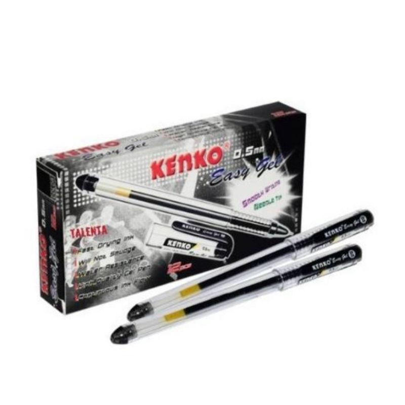 

BOMBASTIS Pulpen Gel Kenko Easy Gel Kenko 5 Mm Tinta Gel Hitam Per Lusin