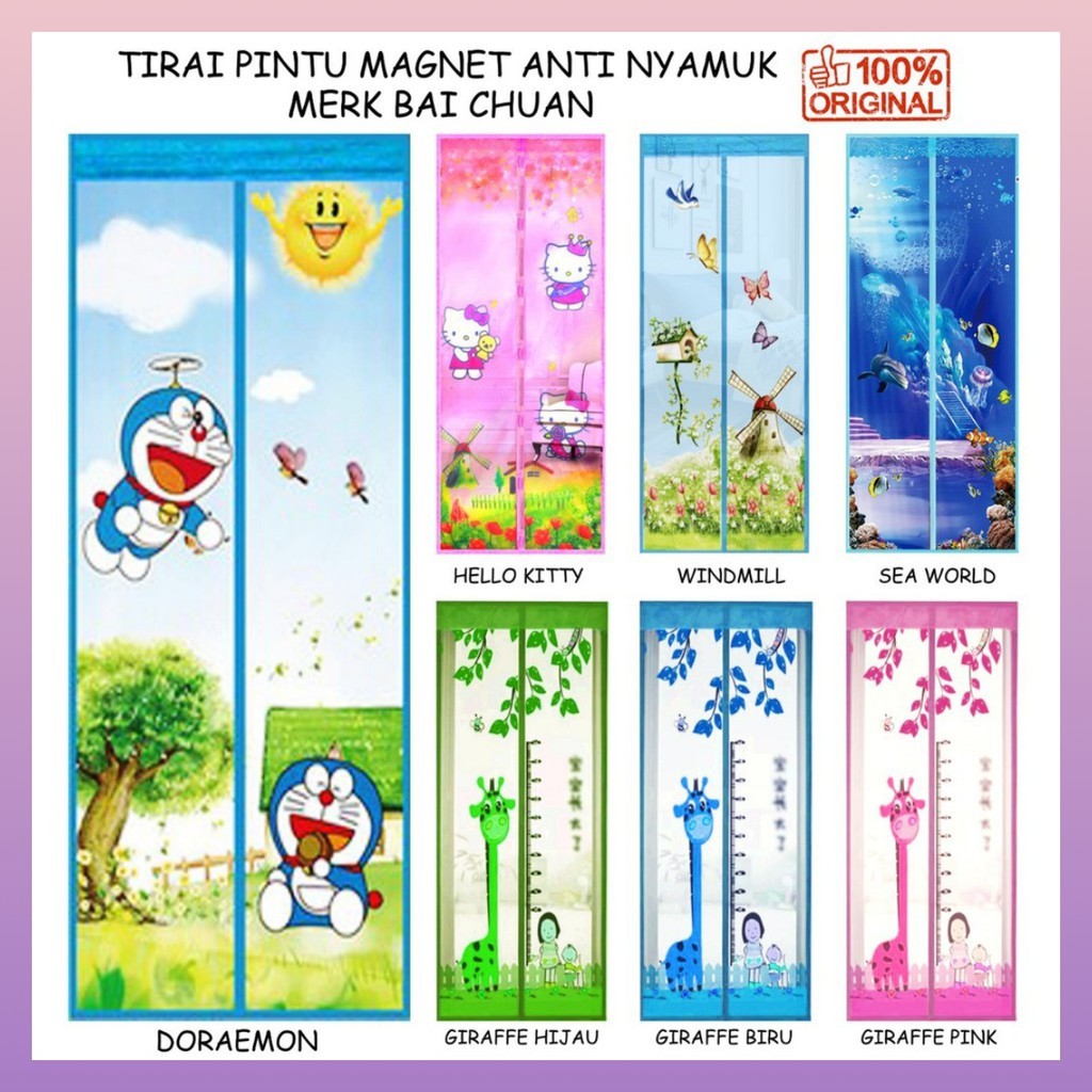 ATA Aceh - Tirai Magnet motif Karakter / Tirai Pintu Anti Nyamuk Tirai Murah