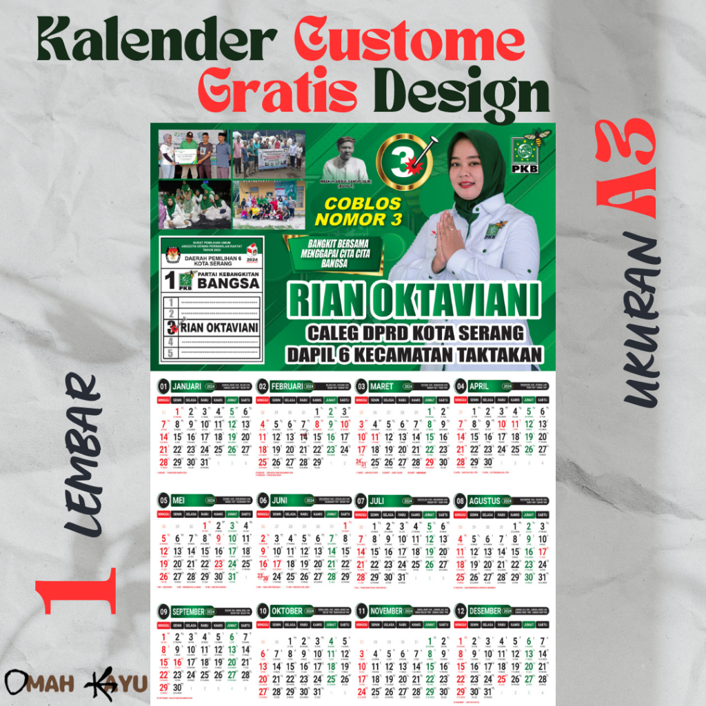 

KALENDER KAMPANYE MURAH / CUSTOME A3 190gr