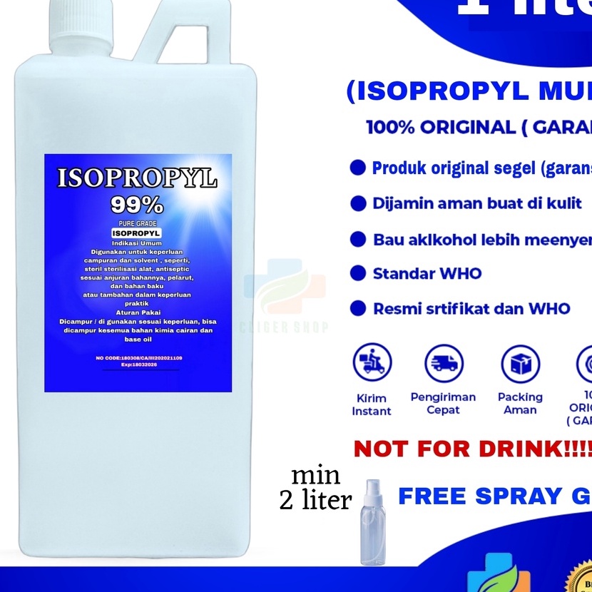 KF7 ALKOHOL ISOPROPYL 99 1 LITER  ISOPROPYL  ISOPROPIL