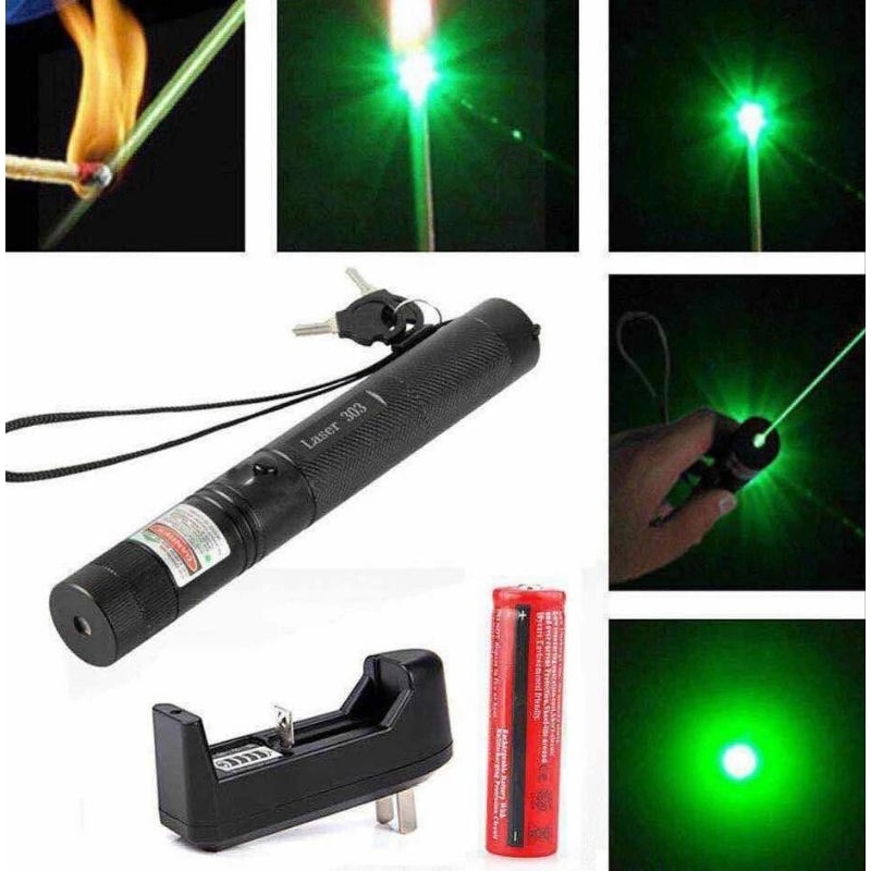 Laser Pointer Hijau Set / Green Laser Pointer 303 / Laser Hijau Pointer / Laser Pointer Jarak Jauh